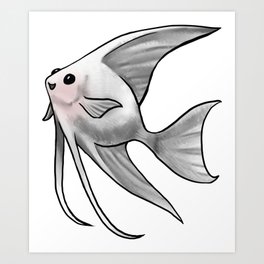 Platinum Blushing Angelfish Art Print