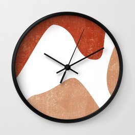 Terracotta Art Print 7 - Terracotta Abstract - Modern, Minimal, Contemporary Print - Burnt Orange Wall Clock