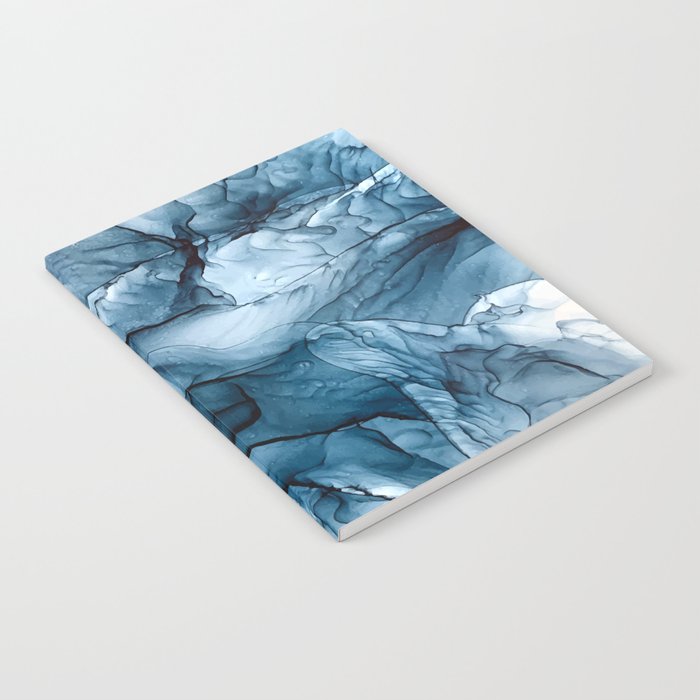 Churning Blue Ocean Waves Abstract Painting Notebook By