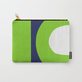 Lime Green and Navy Modern Abstract Design Carry-All Pouch