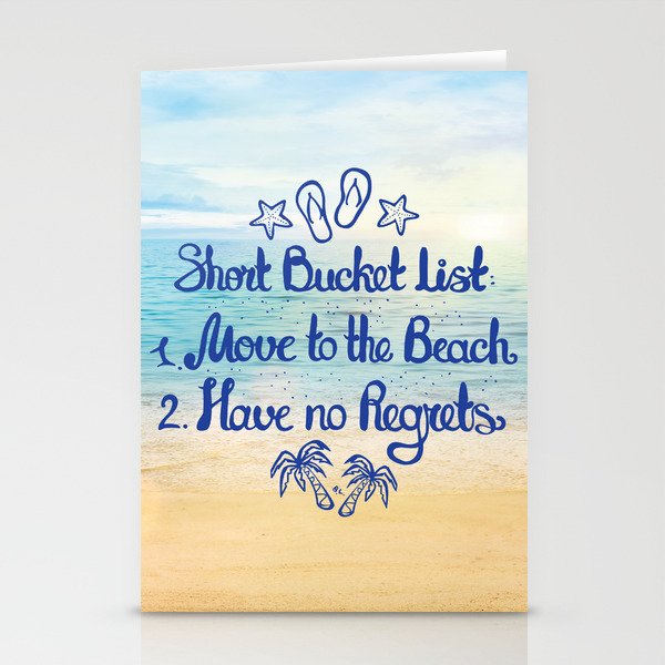 Short Bucket List: 1. Move to the Beach 2. Have no Regrets Art Print by  BeachLivingUS