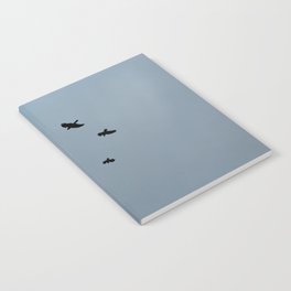  Ravens Flying Foggy Sky Notebook