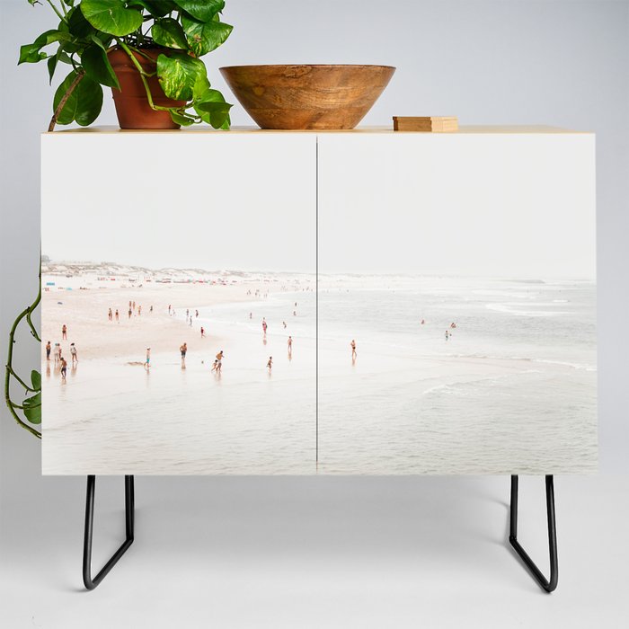 At The Beach (two) - minimal beach series - ocean sea photography by Ingrid Beddoes Credenza