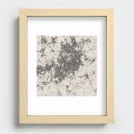 Brazil, Belo Horizonte - Black and White Authentic Map Recessed Framed Print