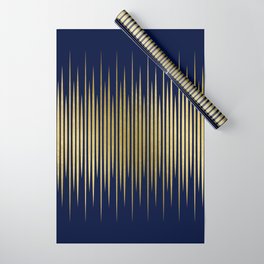 Linear Blue & Gold Wrapping Paper