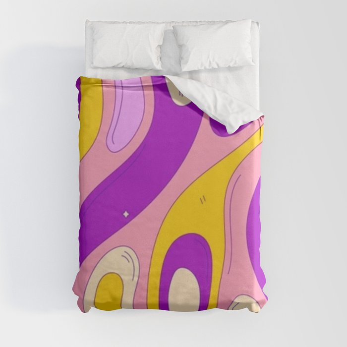 Groovy Psychedelic Background Duvet Cover