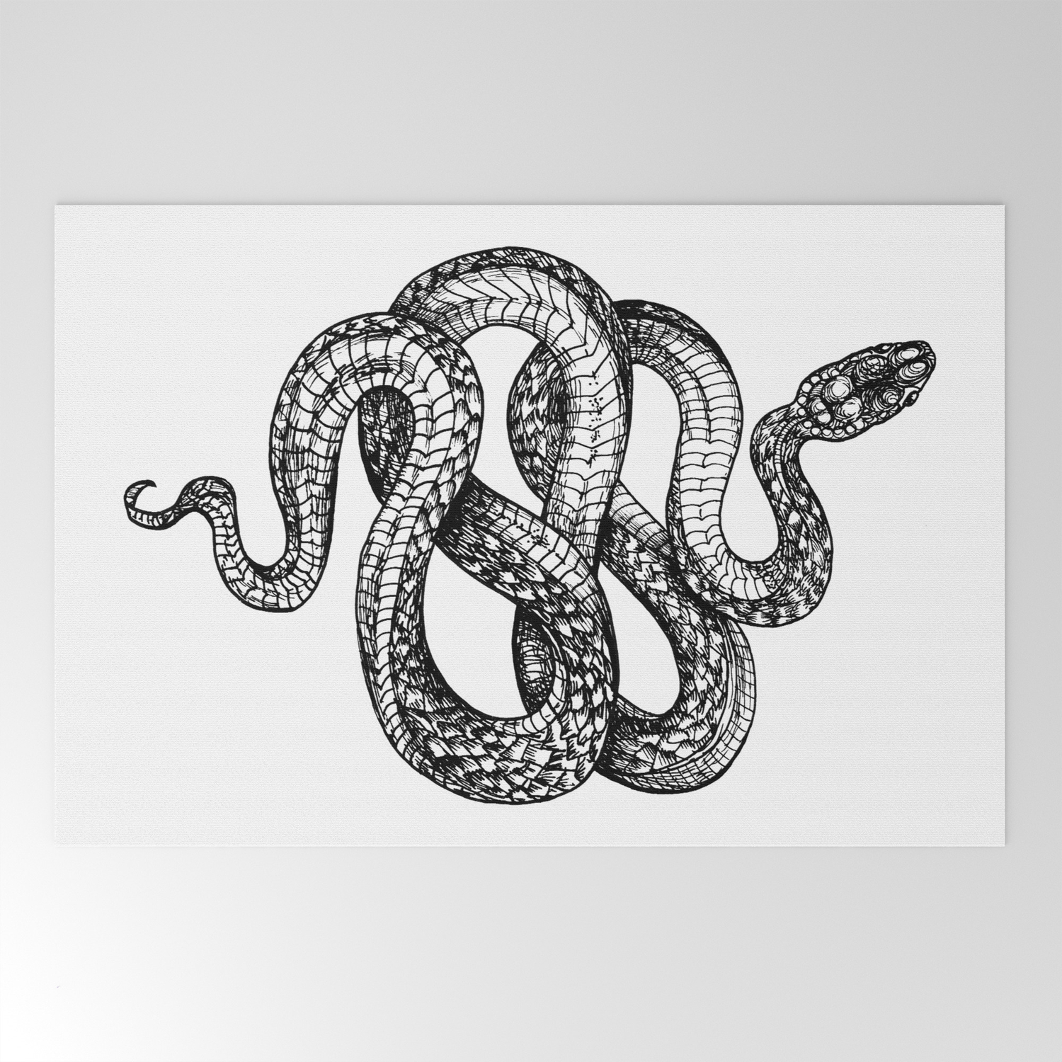 Snake Tattoo Sketch Welcome Mat By Saraeshak Society6