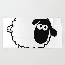 Cute Sheep Doodle Beach Towel