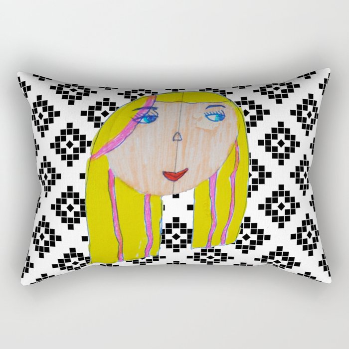 Blonde Girl Rectangular Pillow