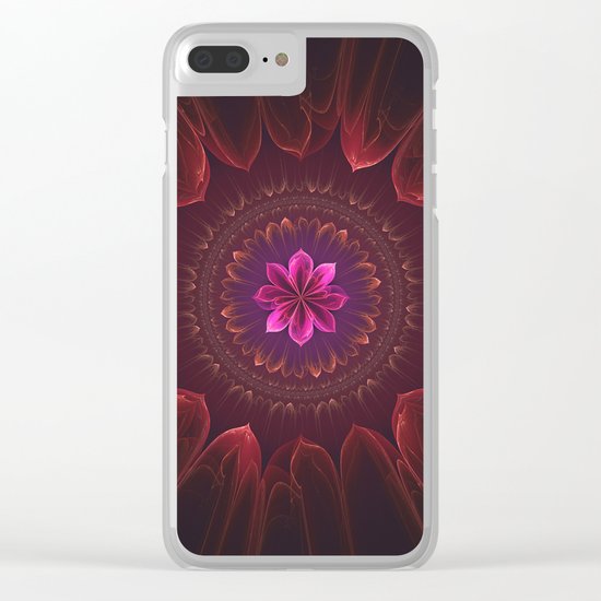 Blossom Within in Red Clear iPhone Case
