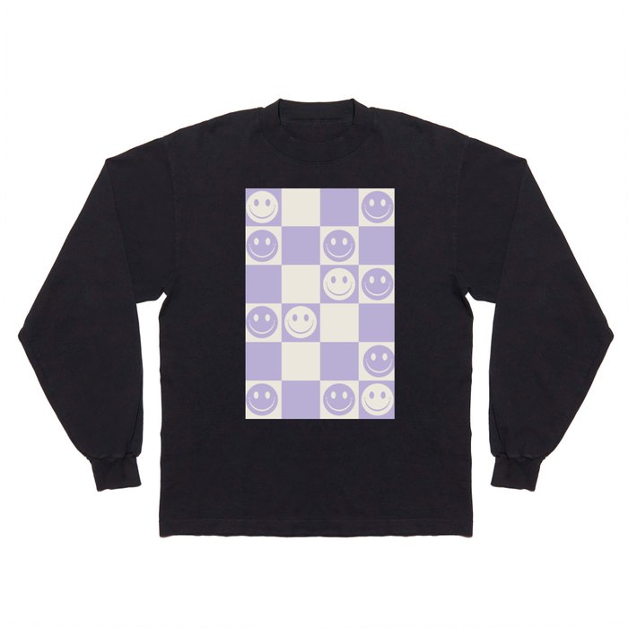 Lilac Smiley Gingham Long Sleeve T Shirt