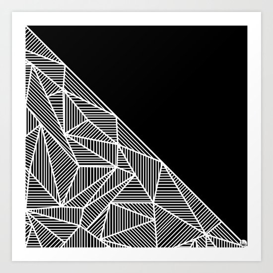B Rays Geo BW Art Print