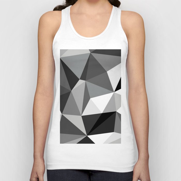 Eome - Geometric Triangle Art Design Pattern in Black and White Tank Top