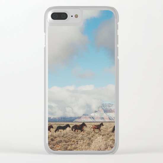 Running Reservation Horses Clear iPhone Case