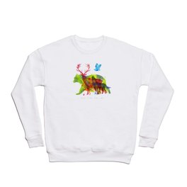 Watercolor animals save the nature Crewneck Sweatshirt
