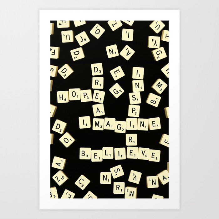 Scrabble Scanograph Art Print