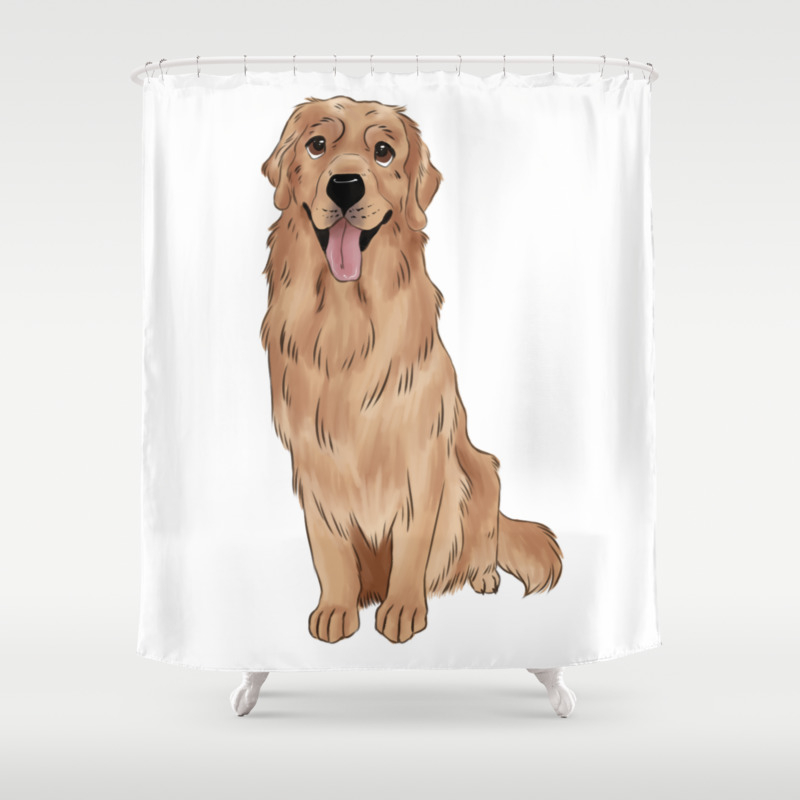 Golden Retriever Shower Curtain By K Sea Society6