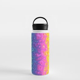Trippy Funky Squiggly Vibrant Rainbow Water Bottle