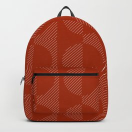 Stripes Circles Squares Mid-Century Checkerboard Red White Backpack