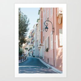 Streets of Monaco Art Print | Monaco, Europeanarchitecture, Photo, Europeanstreet, Monacostreet, Montecarlo, Color, Romanticstreet, Europe 