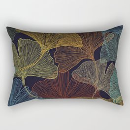 Ginko leaves silhouettes autumn print Rectangular Pillow