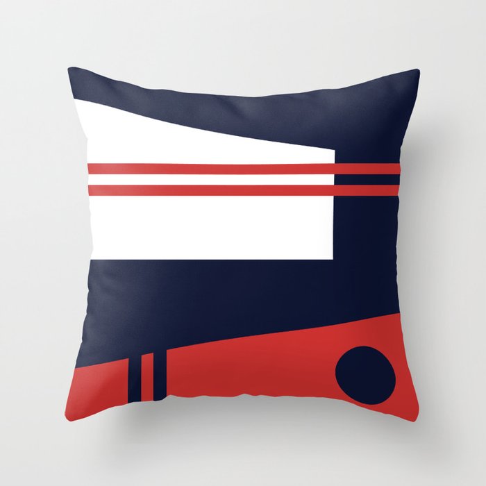 Abstract Geometric Red and Blue Throw Pillow