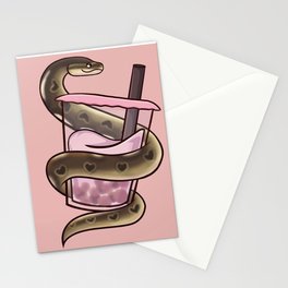 Boba Tea Pink - Aphrodite - Ball Python Love Boba Tea Collection Stationery Card