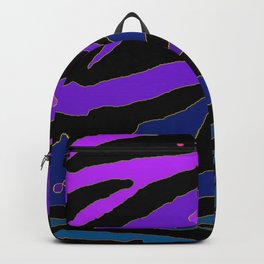 Violet Purple Blue & Black Tiger Stripes Backpack