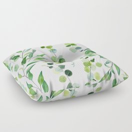 Nature Green Eucalyptus Leaves  Floor Pillow