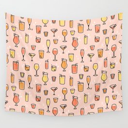 Cheers! | Cocktail Pattern | Rosé |  Wall Tapestry