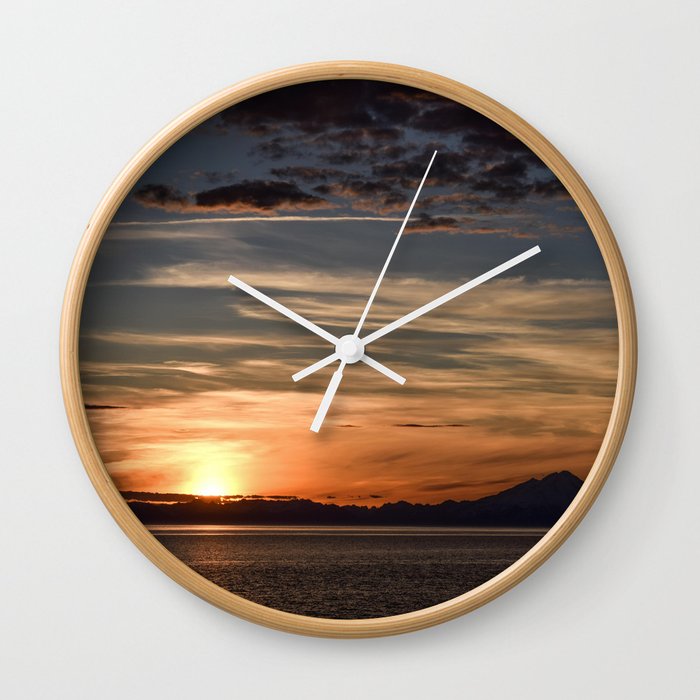 Sunset Anchor Point Wall Clock