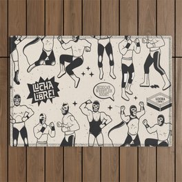 Luchadores heroes pattern Outdoor Rug