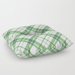 Green diagonal gingham checked Floor Pillow