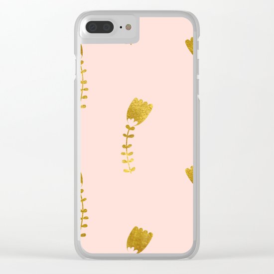 Pink Gold Foil 03 Clear iPhone Case