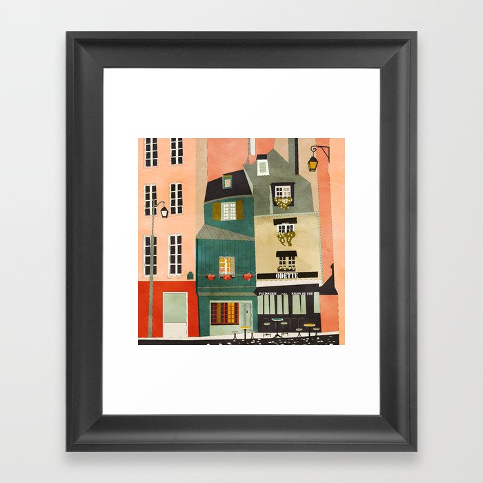 paris 2 travel europe france houses Framed Art Print