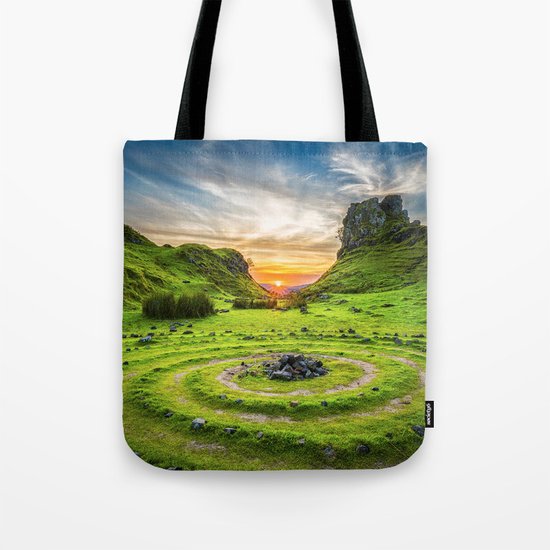 Green nature circle Tote Bag
