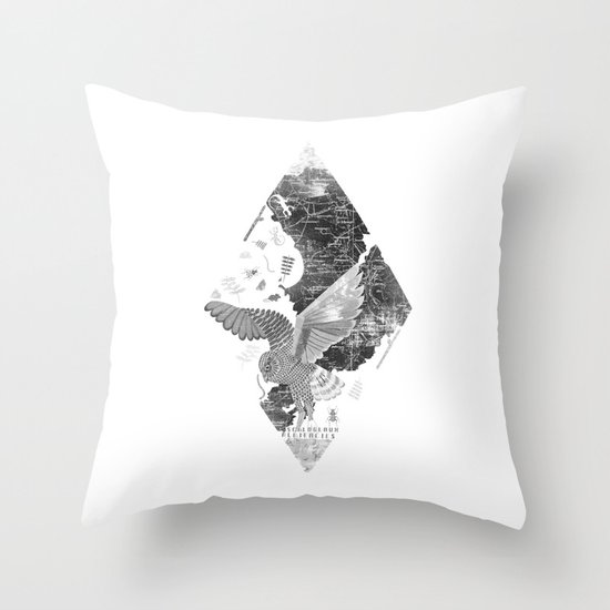 OWL MAP Throw Pillow