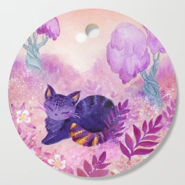 Lavender Cat in Wonderland Cutting Board