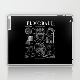 Floorball Player Stick Goalie Sport Vintage Patent Print Laptop Skin