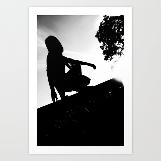 girl on a ledge Art Print