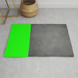 Neon Green and grey leather Rug