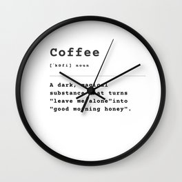 Coffee Definition Wall Clock