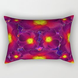 Dark Burgundy-Red-Yellow  Color Flower Pattern Art Design Rectangular Pillow