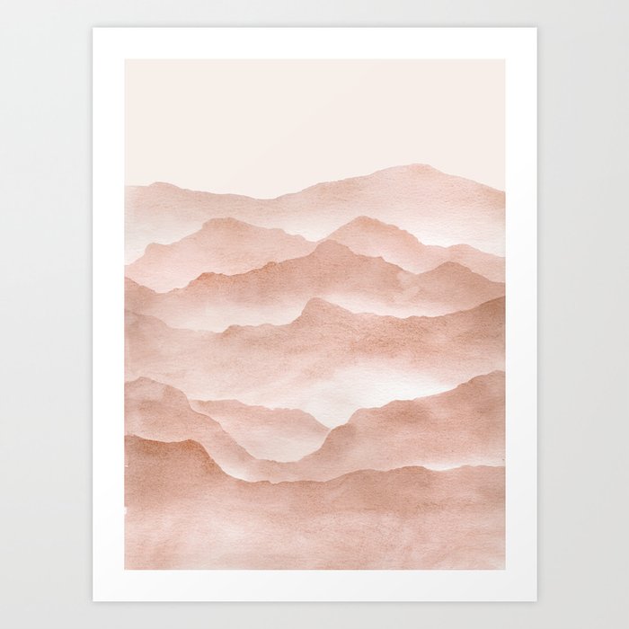 Terra-cotta Mountains Art Print