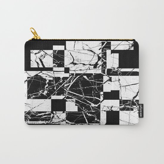 Manipulated Marble - Black and white, abstract, geometric, marble style art Carry-All Pouch