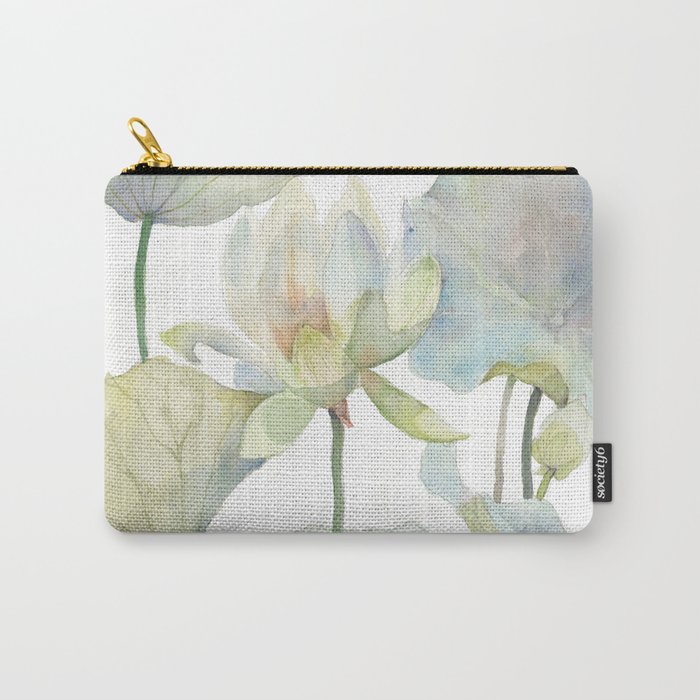 Lotus and Goldfish Watercolor  Carry-All Pouch