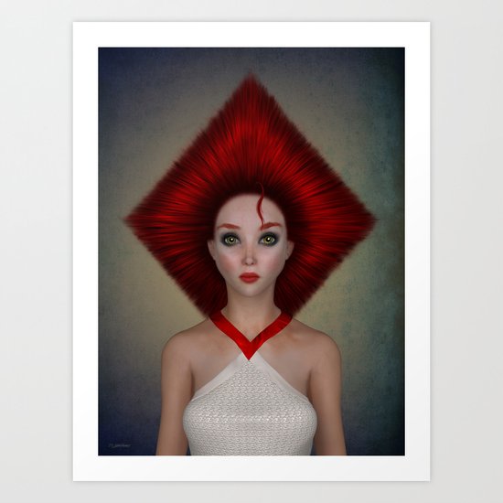 Queen of diamonds portrait Art Print