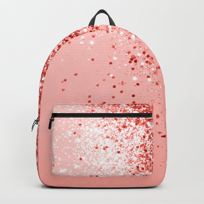 Sparkling Living Coral Lady Glitter #1 (Faux Glitter) #shiny #decor #art #society6 Backpack