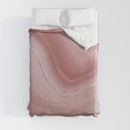 Pink Rose Gold Agate Geode Luxury Duvet Cover