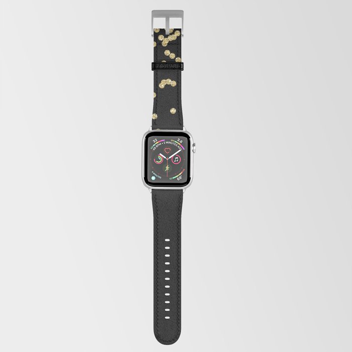 Sparkling gold glitter confetti on black - Luxury design Apple Watch Band